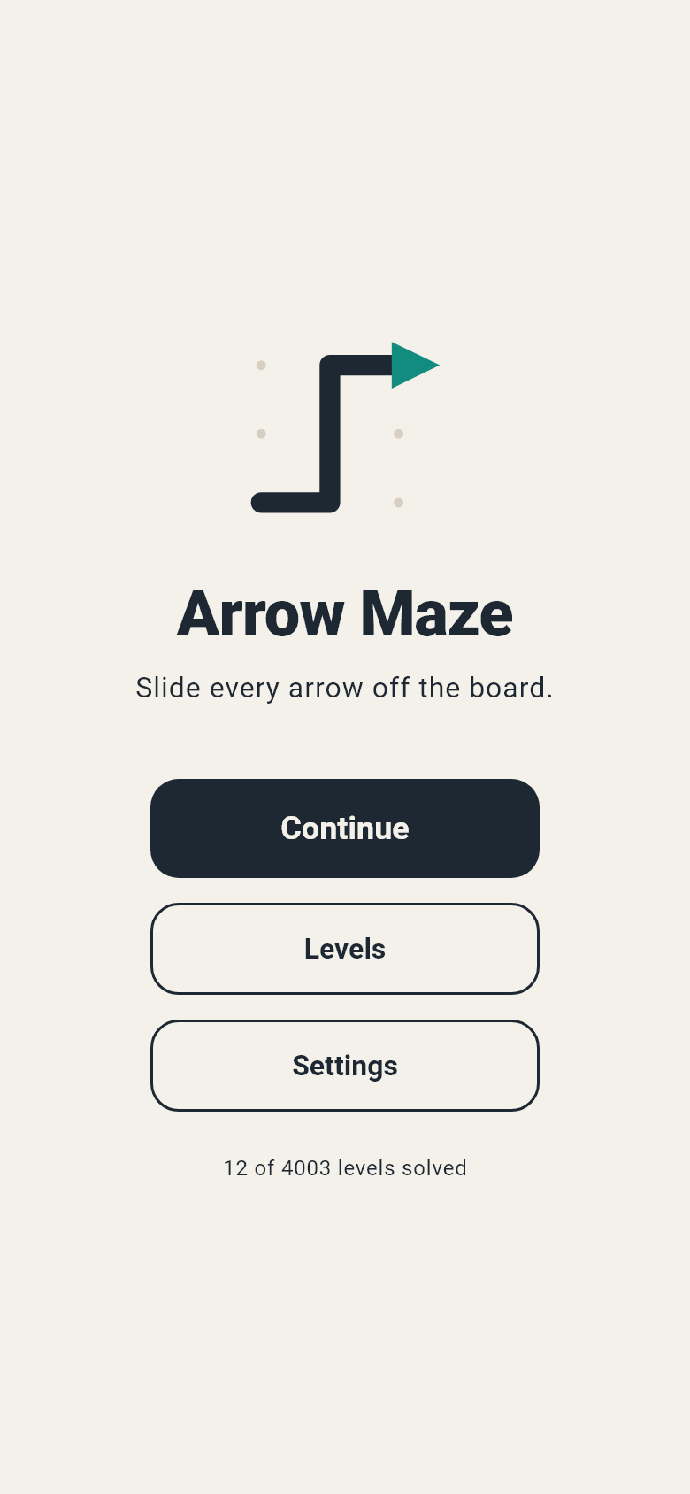 Arrow Maze home screen